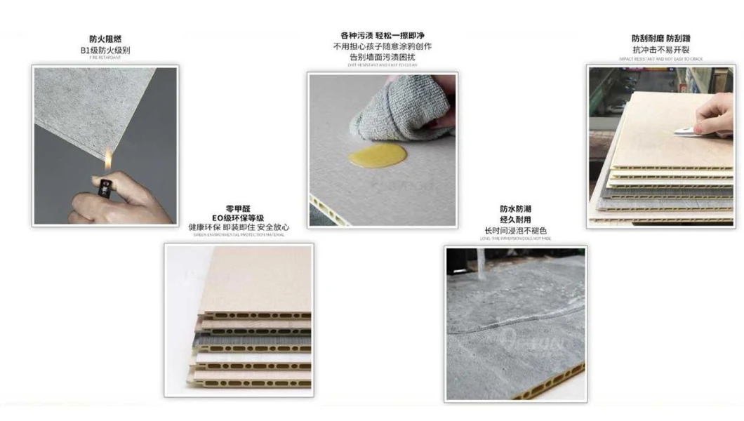 Painting Free and Simple Instal Waterproof Bamboo Composted Wall Panels for Hotel