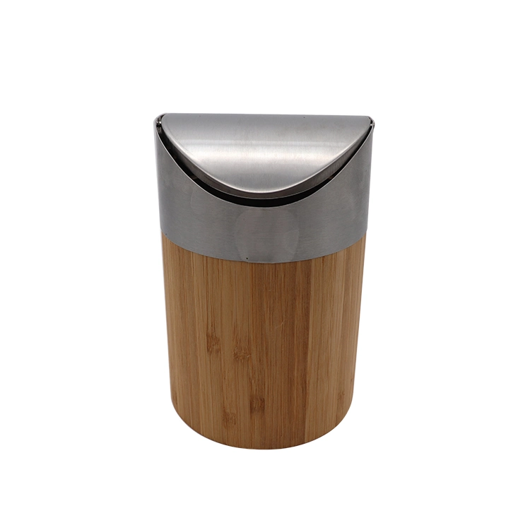 Bamboo Trash Can Counter Top Recepticle