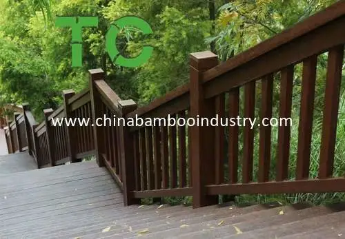 Customized Outdoor Strand Woven Bamboo Railing Fencing Bamboo Railing Panel