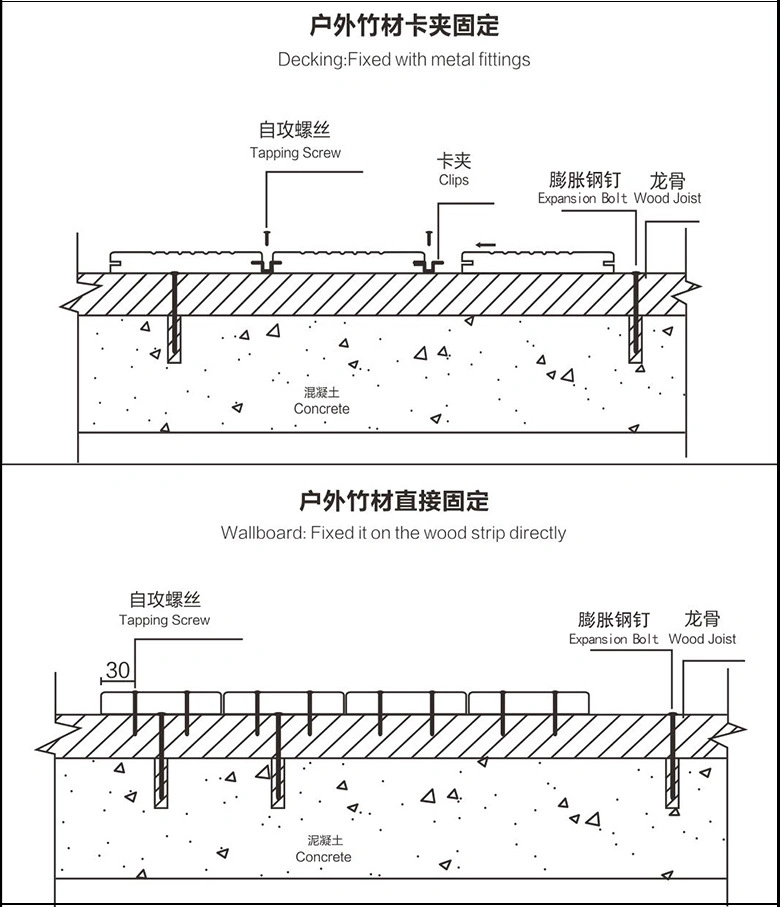 Outdoor Building Material Thickness 18mm Strand Woven Bamboo Panels for Wall Cladding